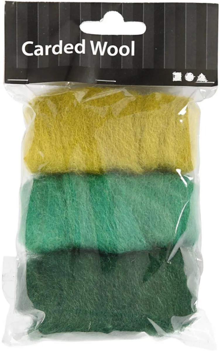 Creativ Company CC Creotime Gekaarde Wol Set 3x10gr - Groen