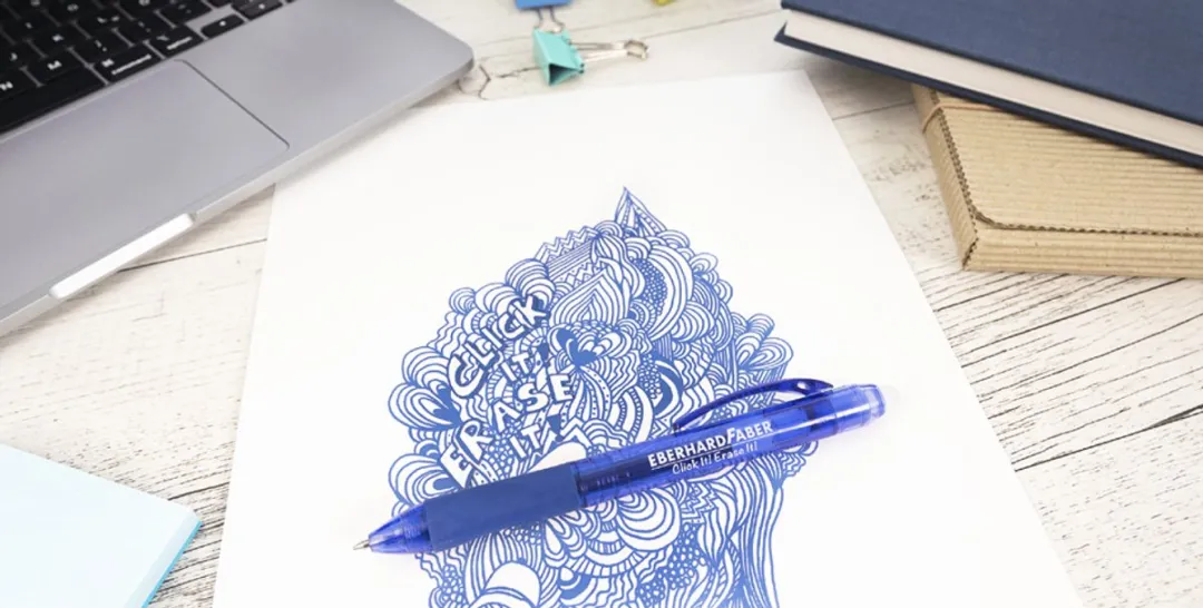 Eberhard Faber Click It! Erase It! Gelpen - Blauw