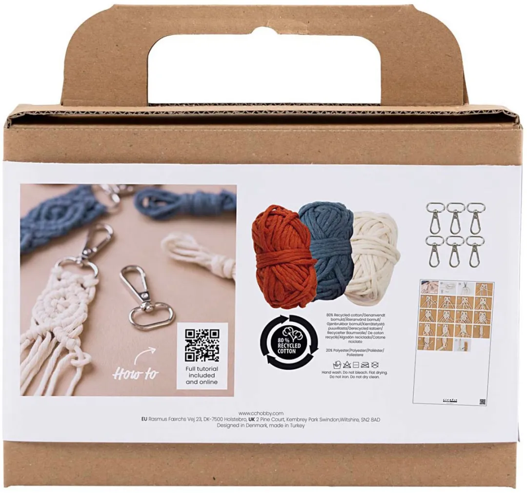 Creativ Company Mini Startersset Macramé Sleutelhangers - Multi
