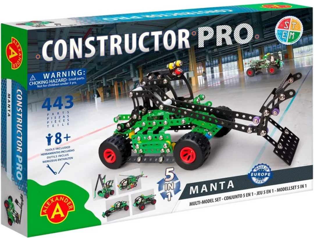 Alexander Toys Constructor PRO Manta 5-in-1 - 444 Stuks - Multicolor