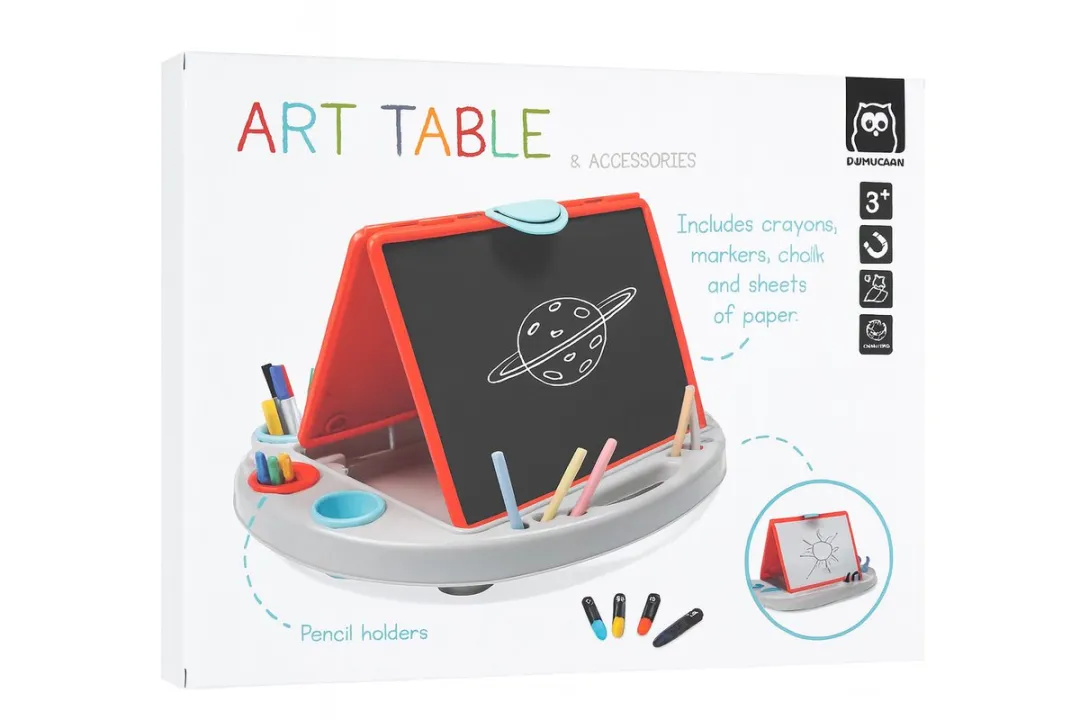 Eurekakids Art Tafel - Tekenbord Rood/Grijs/Blauw