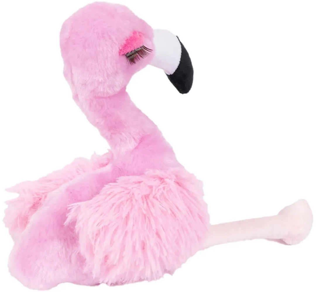 PIA Soft Toys Pluche Flamingo - 22cm - Roze/Zwart