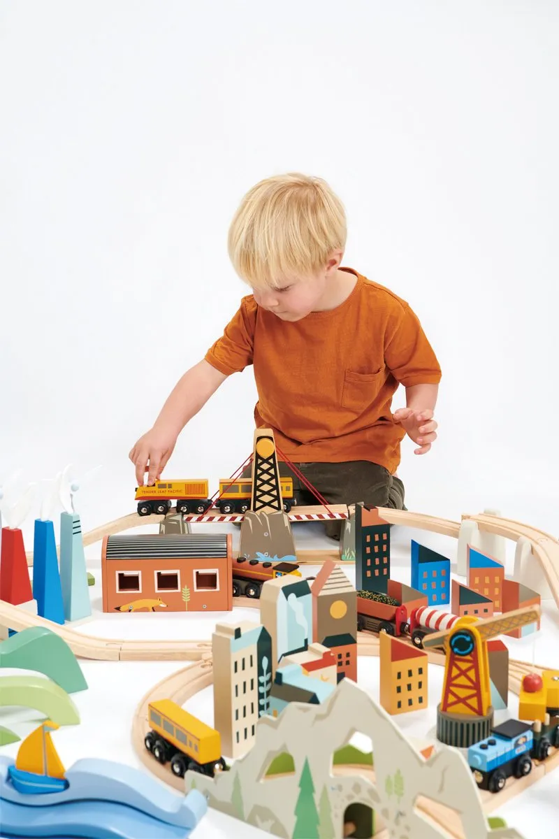 Tender Leaf Toys Treinset Mountain View 61-delig - 145cm - afbeelding 6 van 6