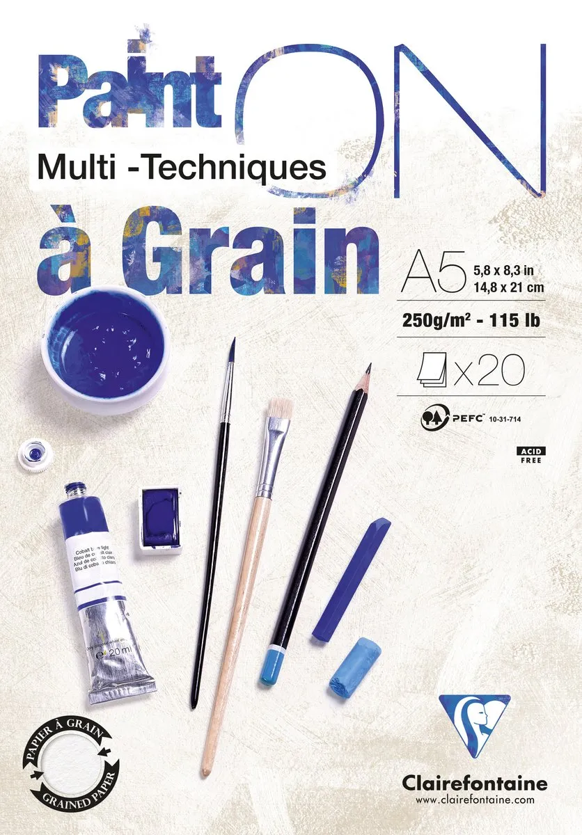 Clairefontaine Paint A5 Tekenblok - Grain 250gr