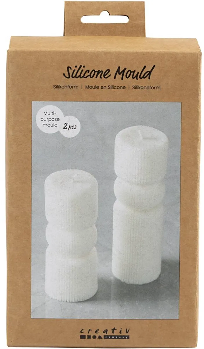 Creativ Company Siliconen Gietvorm Ribbelcilinder 2 Stuks