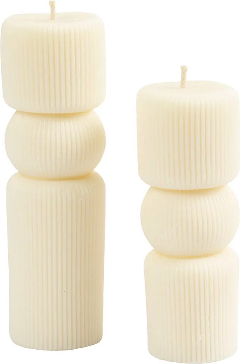 Creativ Company Siliconen Gietvorm Ribbelcilinder 2 Stuks - 11-14 cm