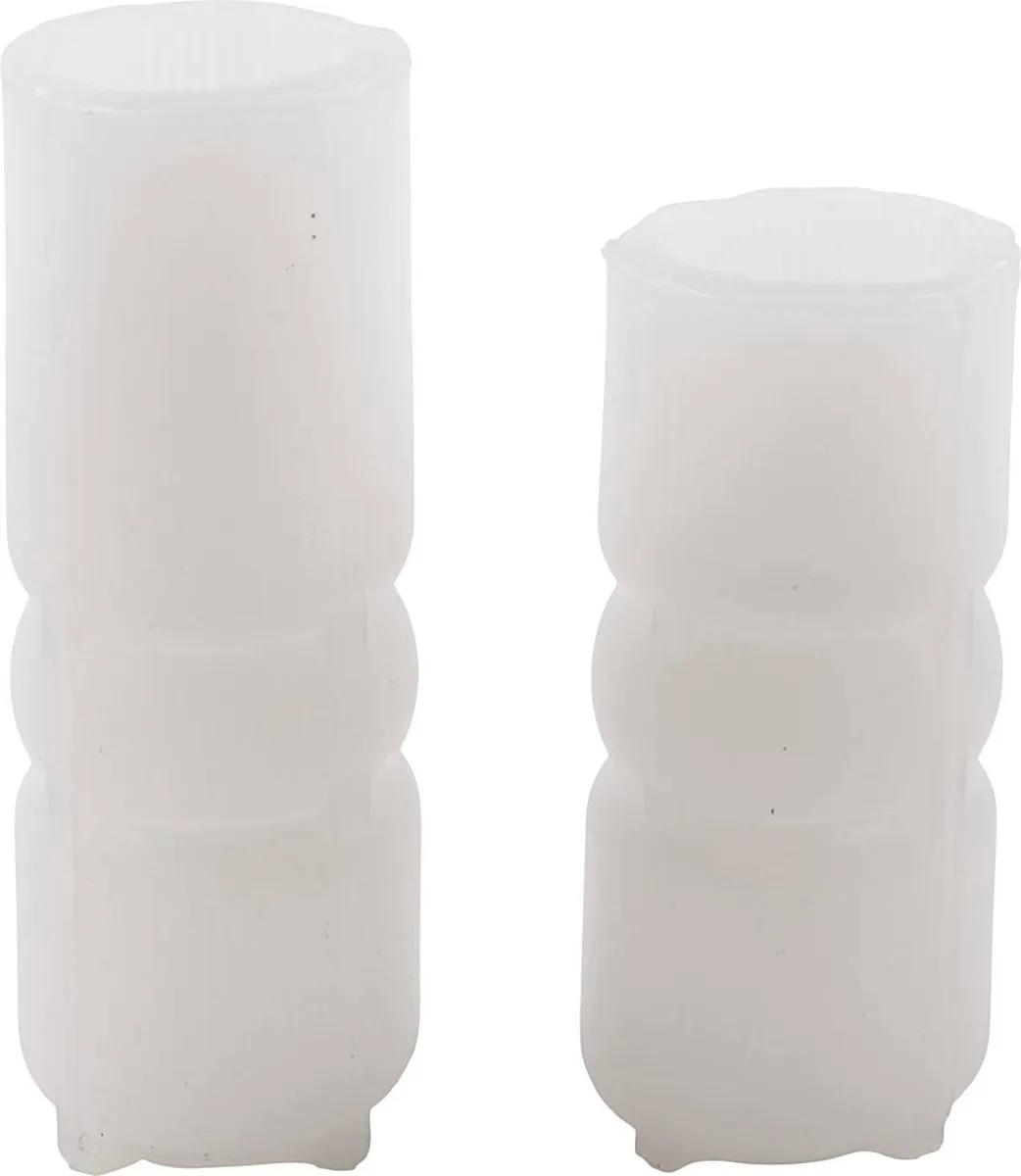 Creativ Company Siliconen Gietvorm Ribbelcilinder 2 Stuks - 11-14 cm