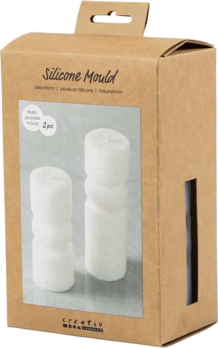 Creativ Company Siliconen Gietvorm Ribbelcilinder 2 Stuks - 11-14 cm