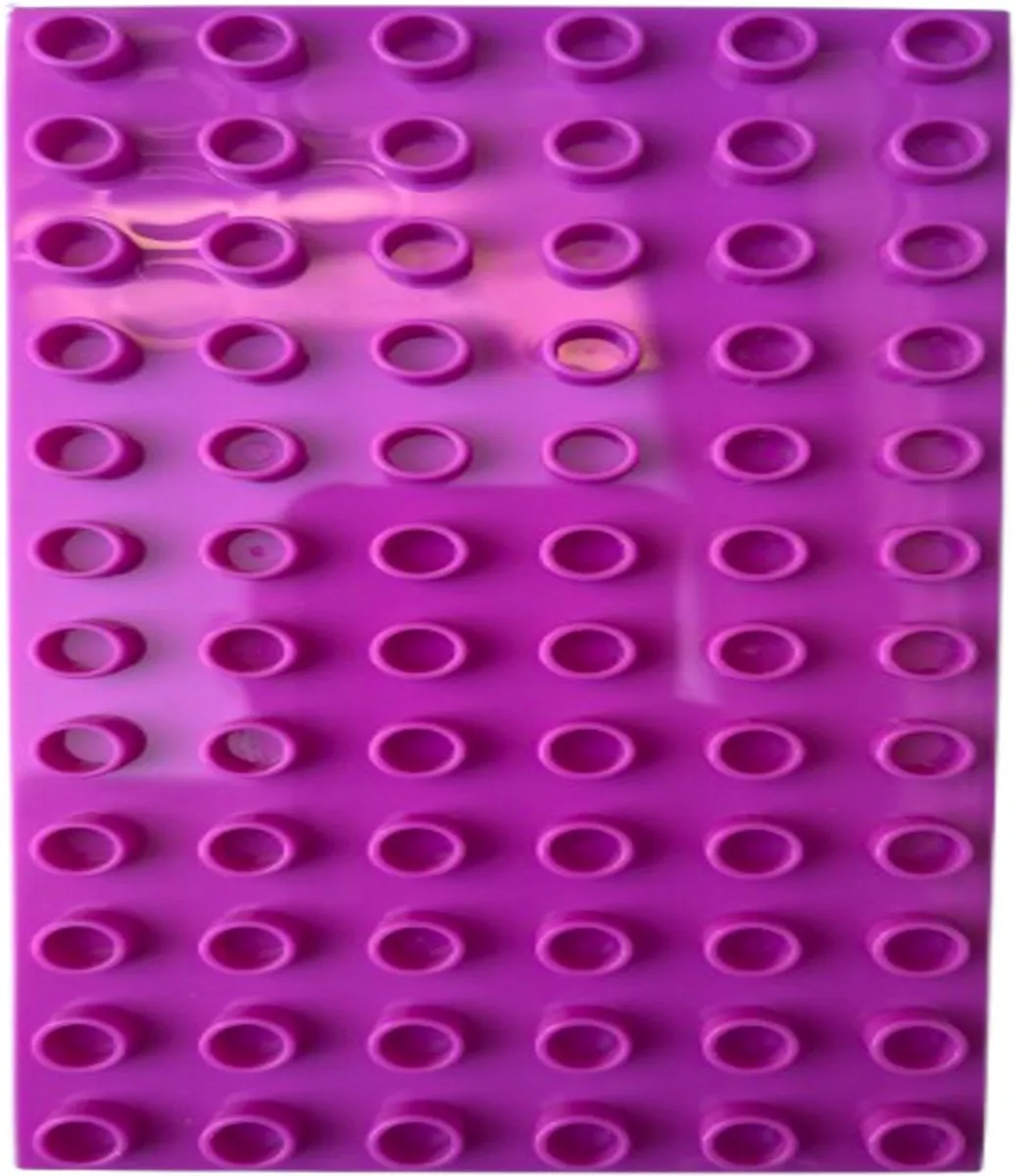 Set van 3 Bouwplaten – Lime, Magenta & Grijs – Compatibel met bekende bouwsteensets – 6x12 Noppen – Brian’s Toys