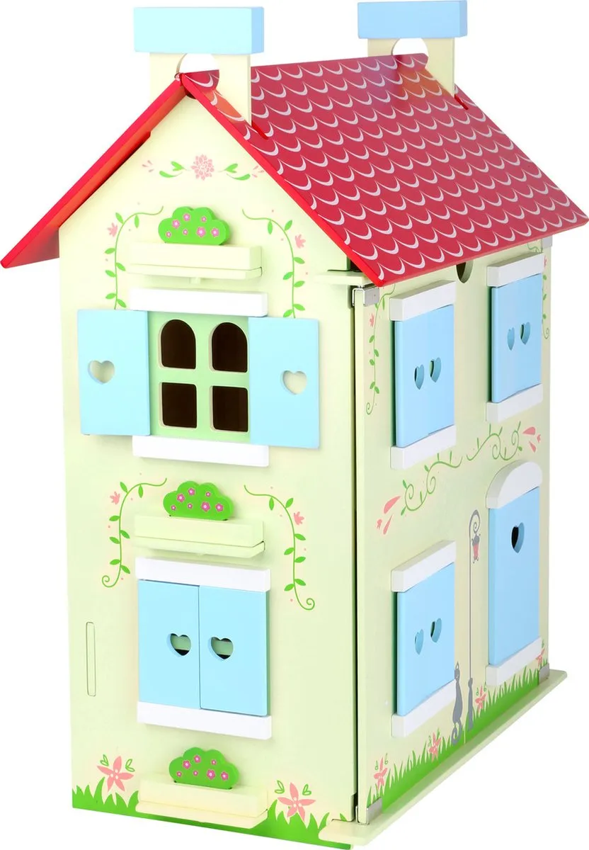 Small Foot Poppenhuis Rood - 15 Meubels & 2 Poppen