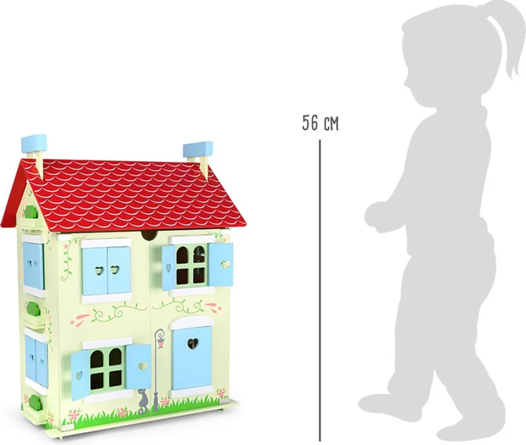 Small Foot Poppenhuis Rood - 15 Meubels & 2 Poppen