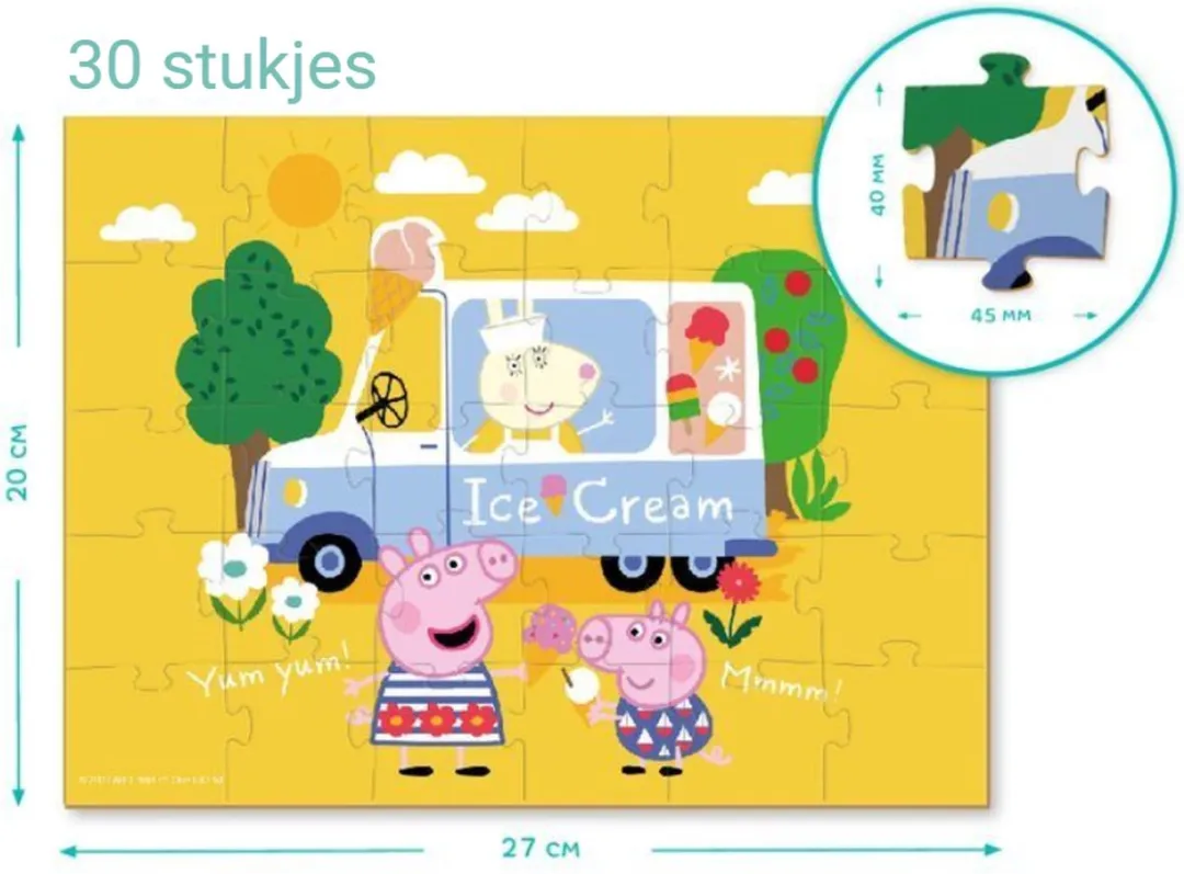 DODO Toys - Peppa Pig Puzzel - 30 stukjes - 20x27 cm - Peppa Pig speelgoed 3+ - Kinderpuzzel 3 jaar