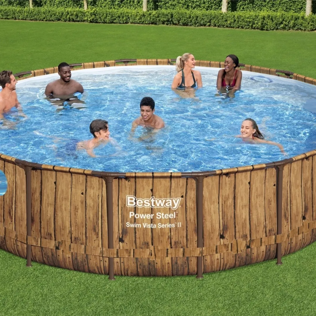 Bestway Power Steel Swim Vista Opzetzwembad 549x122cm - Bruin - afbeelding 6 van 6