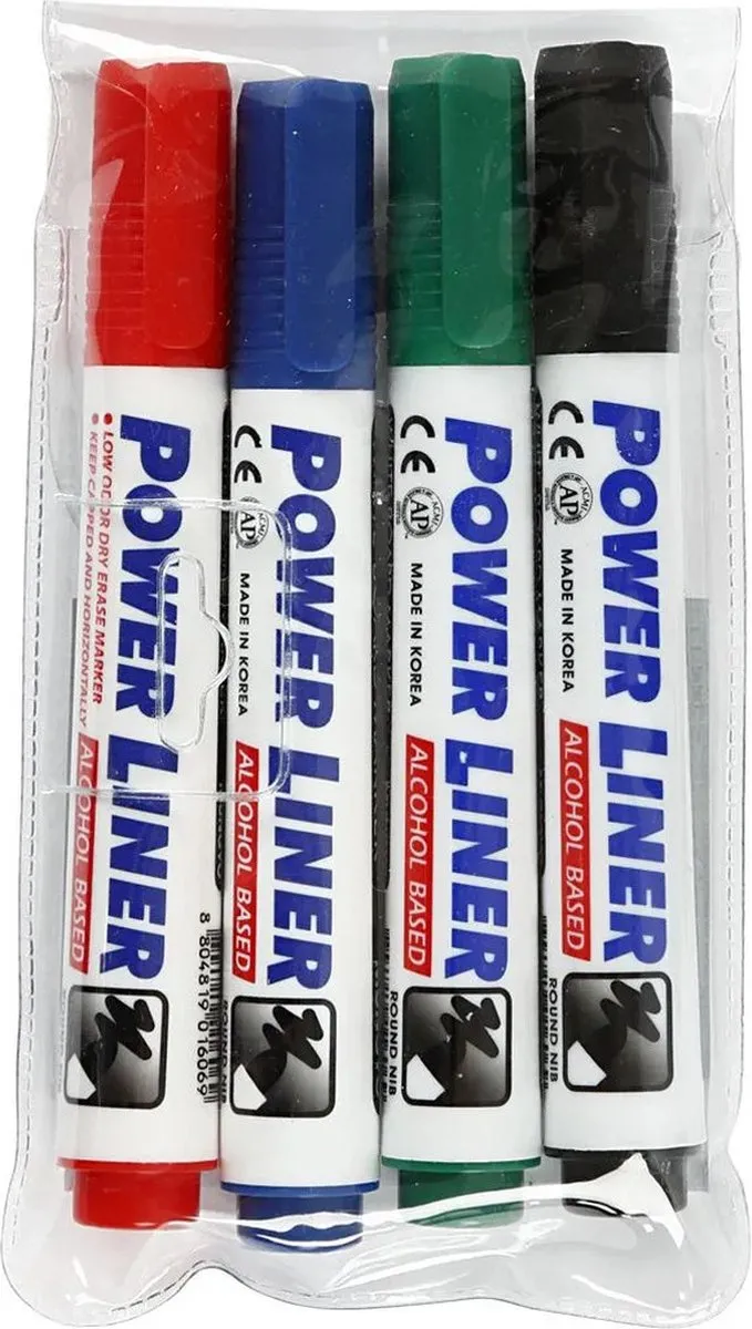 Creativ Company Powerliner Whiteboardstiften - 4 Stuks