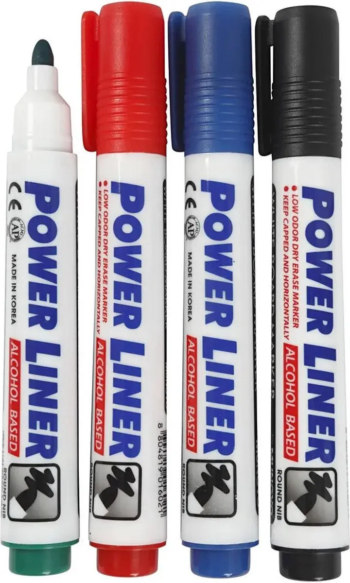 Creativ Company Powerliner Whiteboardstiften - 4 Stuks