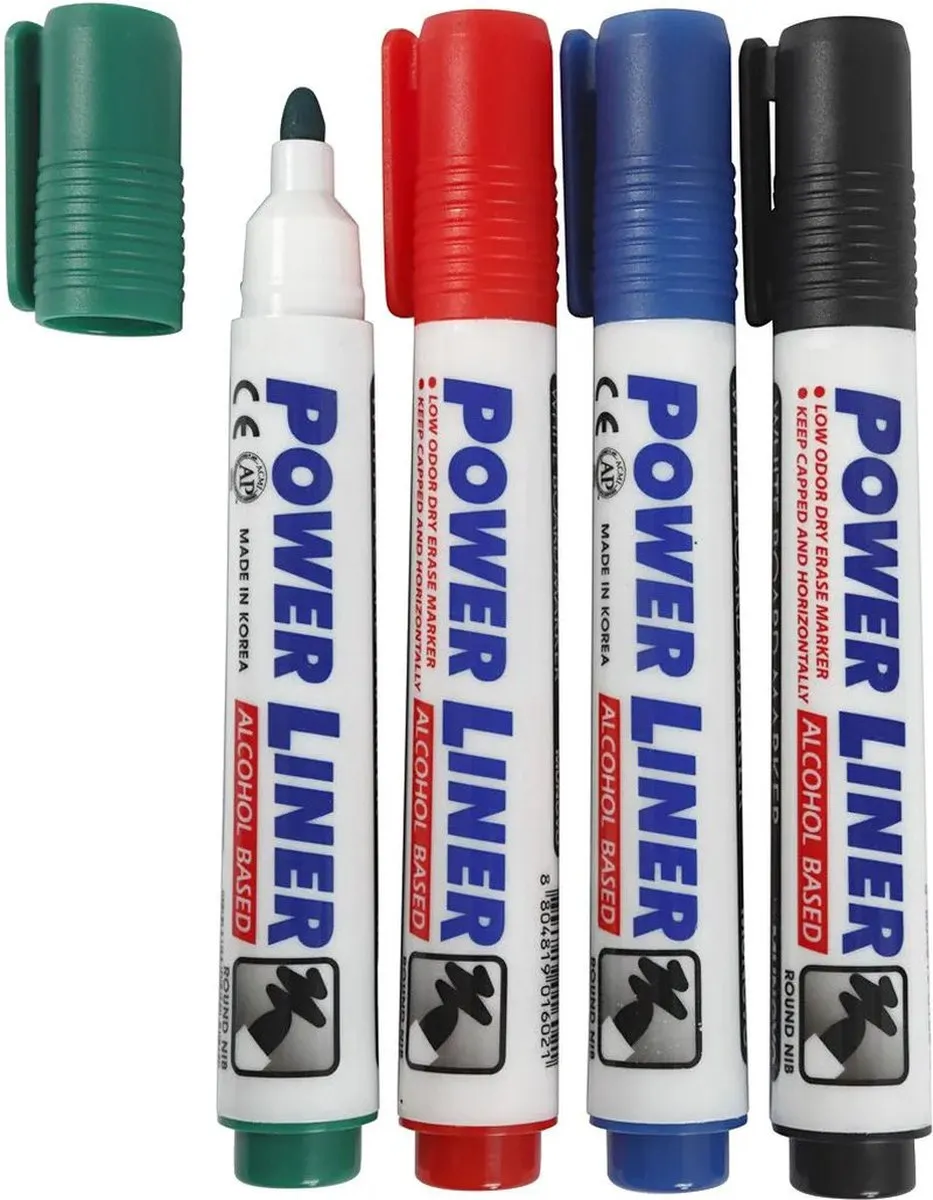Creativ Company Powerliner Whiteboardstiften - 4 Stuks