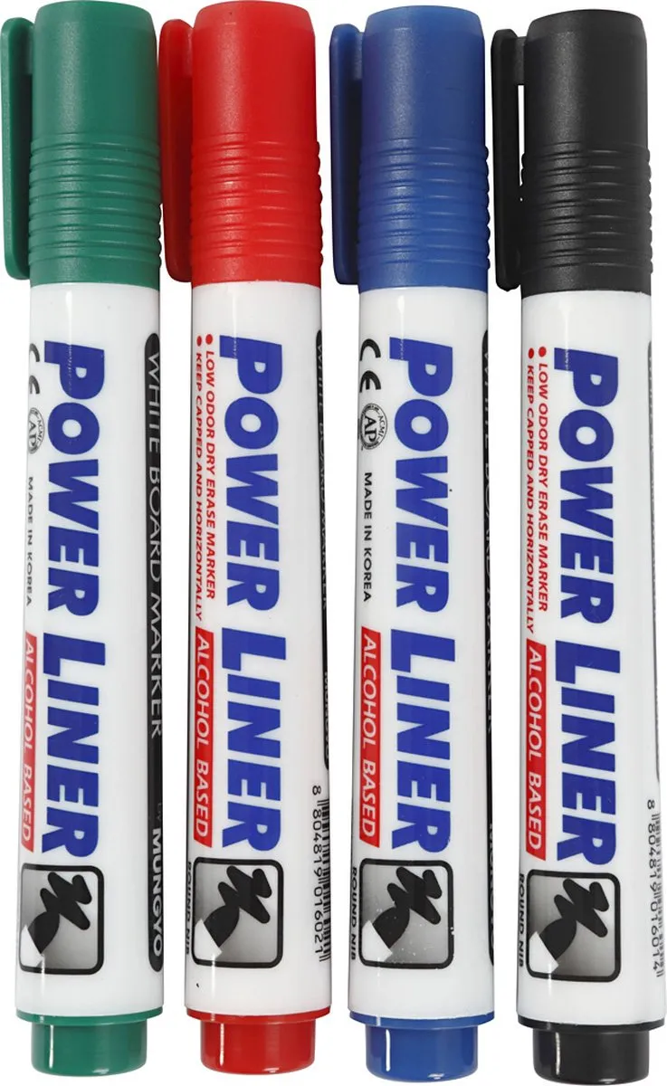 Creativ Company Powerliner Whiteboardstiften - 4 Stuks