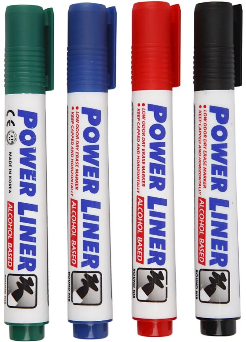 Creativ Company Powerliner Whiteboardstiften - 4 Stuks