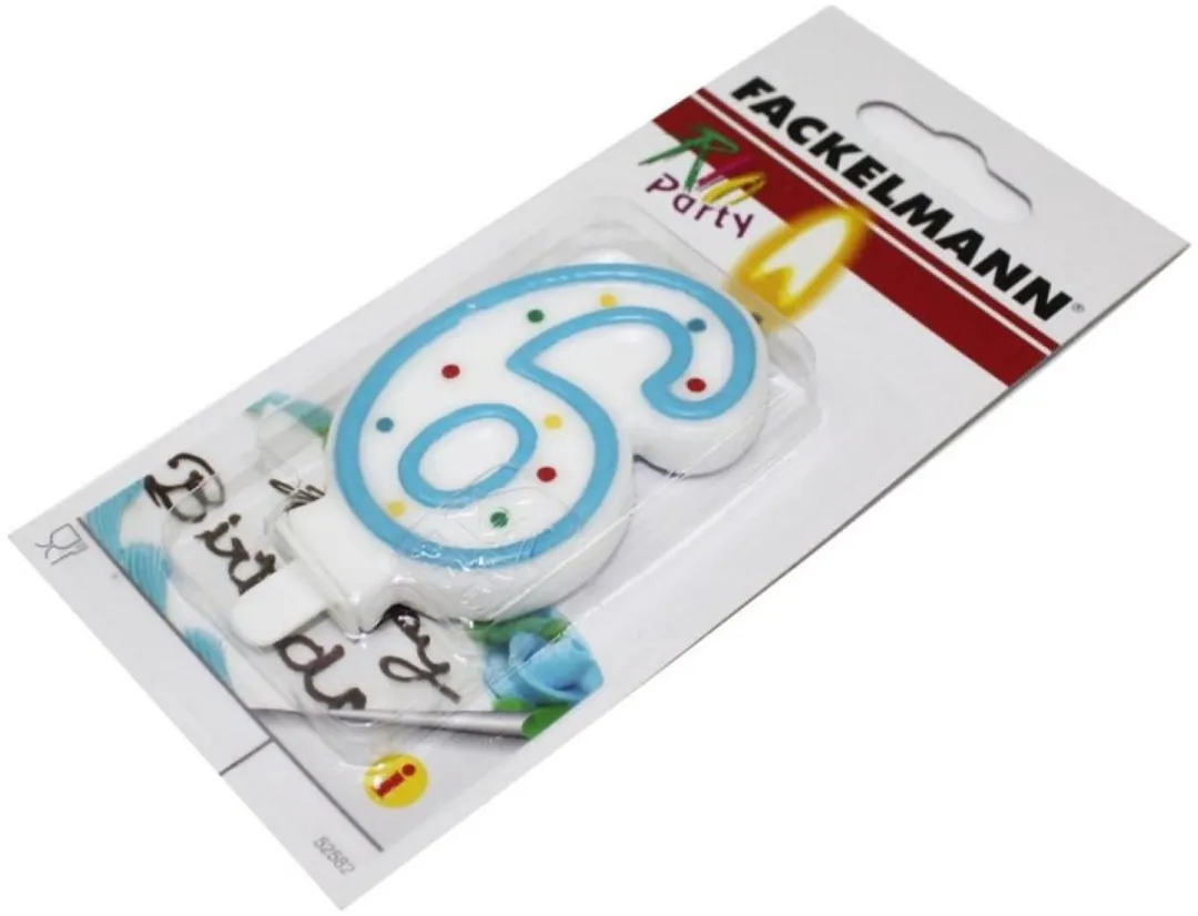 Fackelmann Cijferkaars 6 - 8,4x4cm - Blauw/Wit