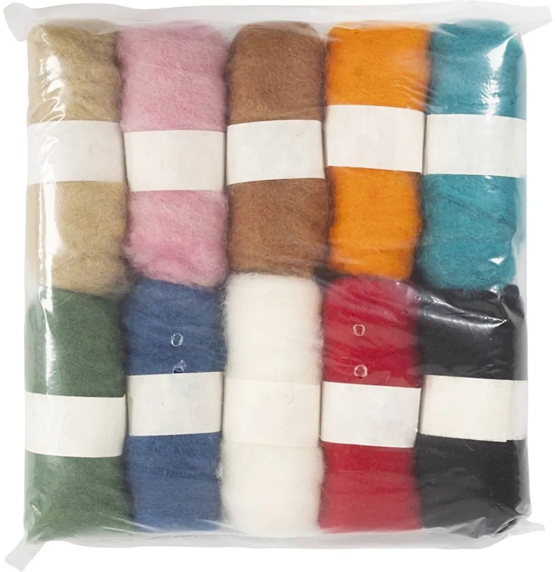 Creativ Company Gekaarde Wol Set 10x25g - Multi
