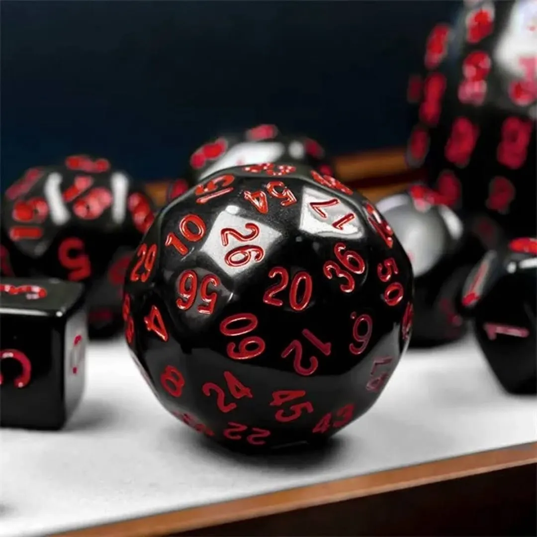 Lapi Toys D&D Polydice Set 15 Stuks - Acryl - Zwart/Rood