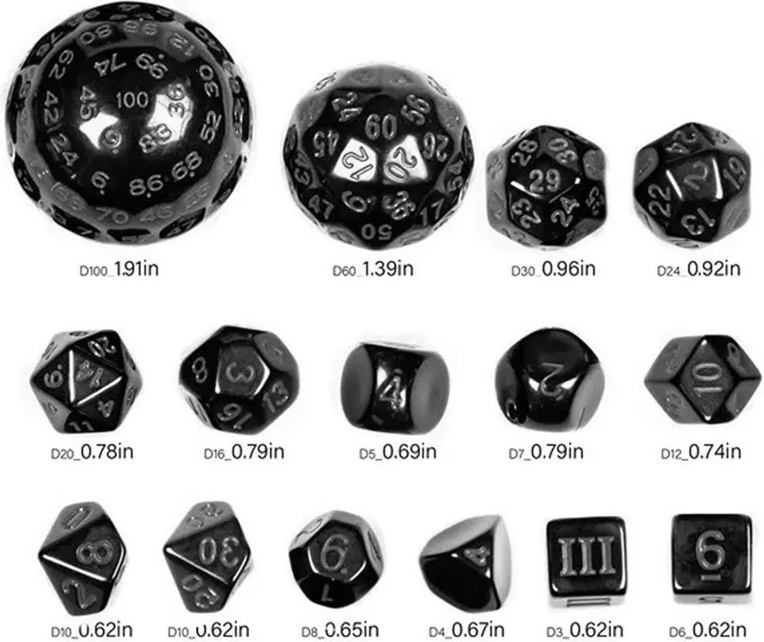 Lapi Toys D&D Polydice Set 15 Stuks - Acryl - Zwart/Rood
