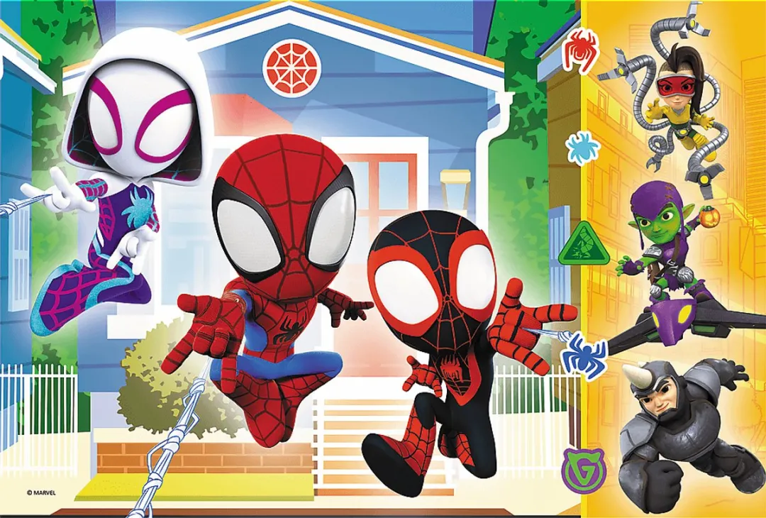 Trefl puzzel 60 stukjes - Spidey en zijn geweldige vriend Marvel speelgoed.