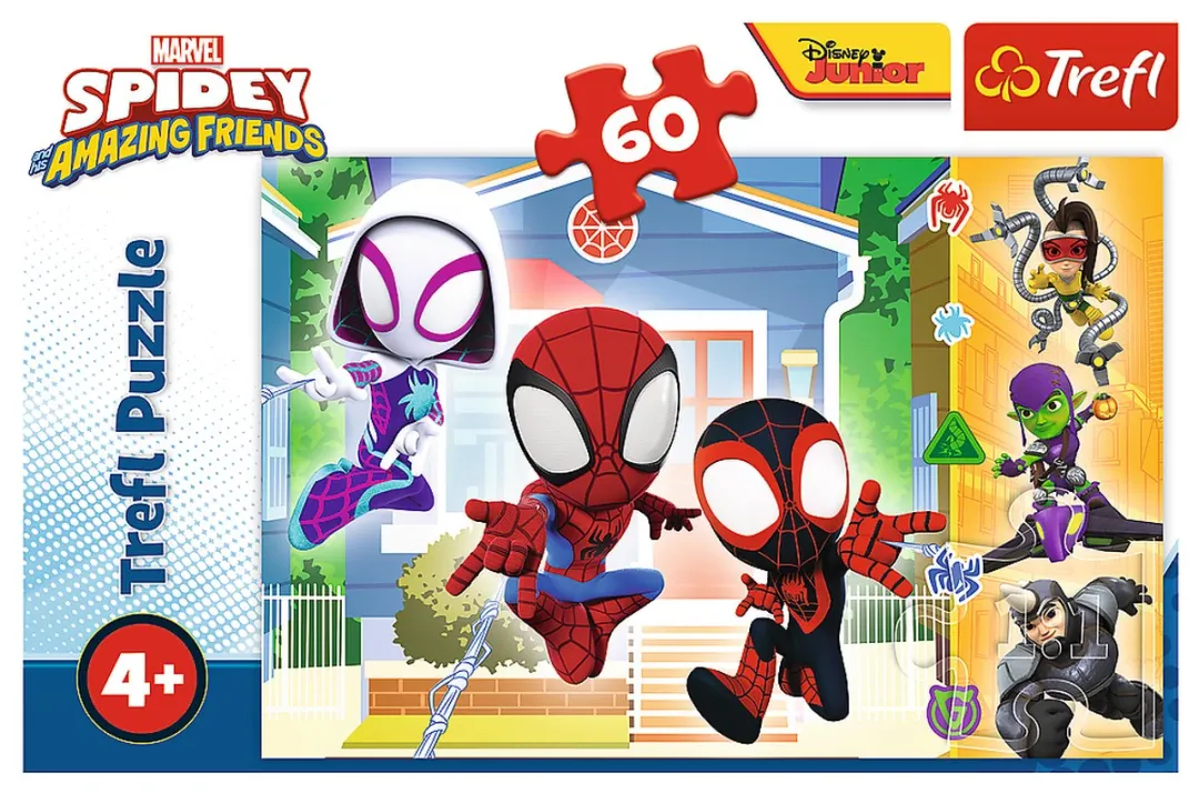 Trefl puzzel 60 stukjes - Spidey en zijn geweldige vriend Marvel speelgoed.