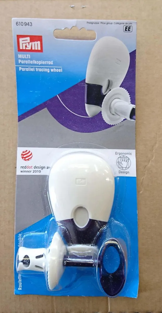 Prym Radeerwieltje met dubbele markering Multi - Wit/Darkblauw