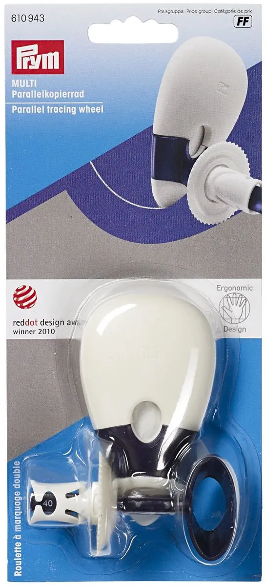 Prym Radeerwieltje met dubbele markering Multi - Wit/Darkblauw