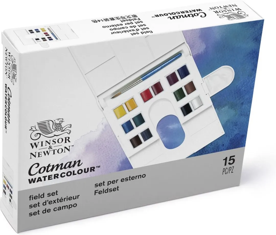 Winsor & Newton Cotman Field Set 14 Halve Napjes Aquarelverf - Reisversie