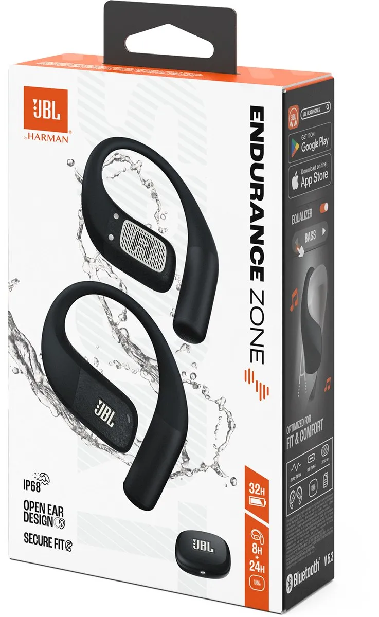 JBL Endurance Zone JBLENDUZONEBLKG Draadloze Sportoordopjes - 32 uur - IP68 - Zwart & Grijs