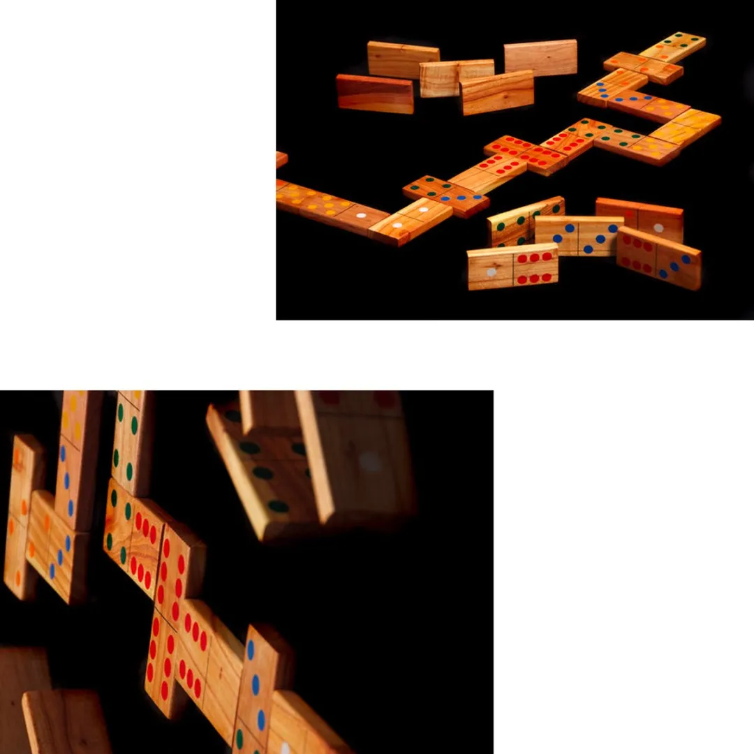 Ubergames XXL Domino - 18x9cm - ECO India Hout - 4 Spelers
