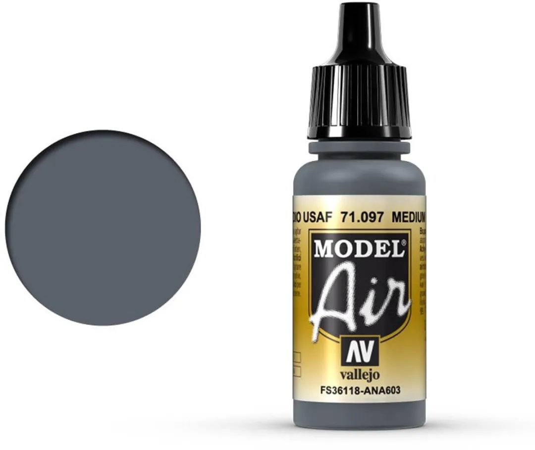 Vallejo Hobbyverf Model Air Medium Gunship Grey Acryl 17ml