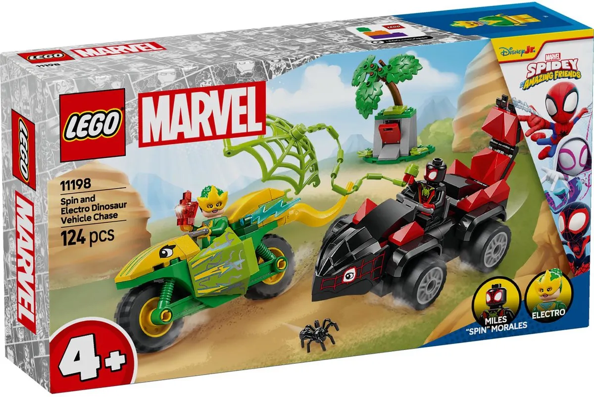 LEGO Marvel Spidey en zijn vrienden Spin Electro Dinosaurusvoertuigen 11198