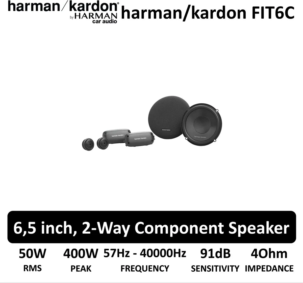 Harman Kardon FIT6C Component Luidsprekers 6.5" - 400W - Zwart