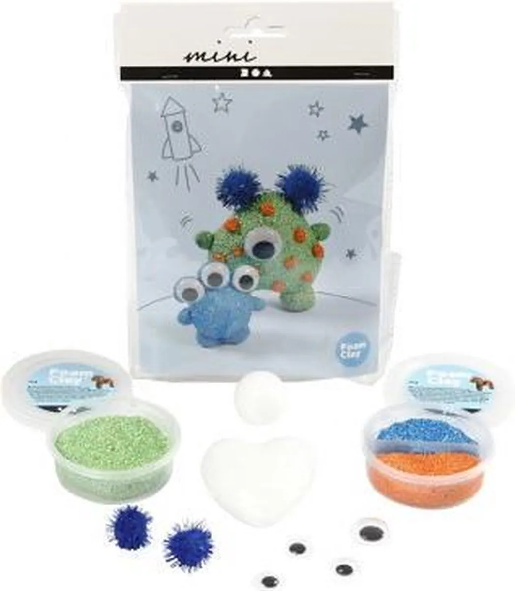 Creativ Company Mini Creative Kit Aliëns - Blauw/ Groen/ Oranje