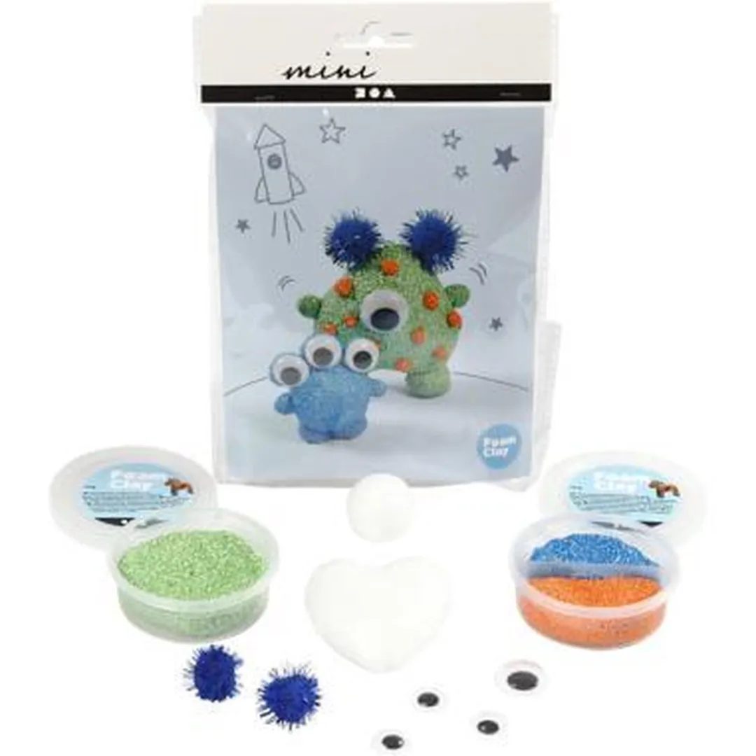 Creativ Company Mini Creative Kit Aliëns - Blauw/ Groen/ Oranje