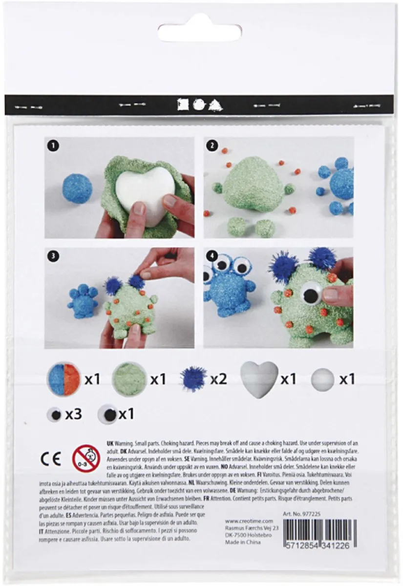 Creativ Company Mini Creative Kit Aliëns - Blauw/ Groen/ Oranje
