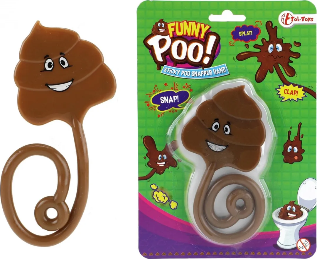 Toi-Toys Funny Poo Plaklachende Drol - Bruin