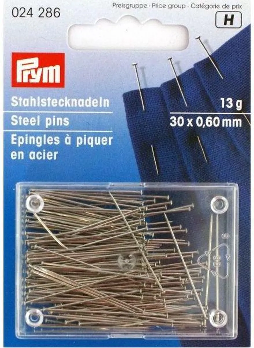 Prym Stalen Spelden 30x0,60mm - Zilverkleurig
