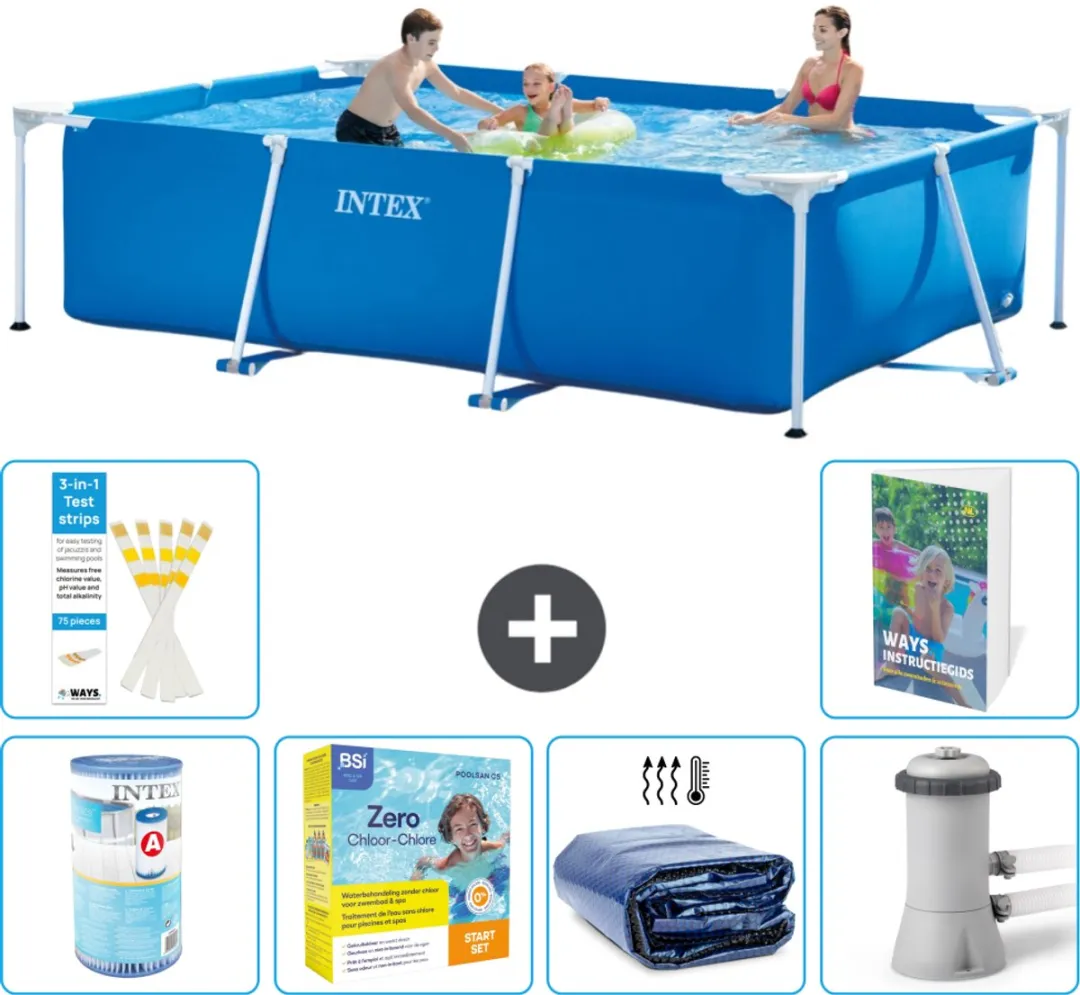 Intex Rechthoekig Frame Zwembad 300x200x75cm Blauw