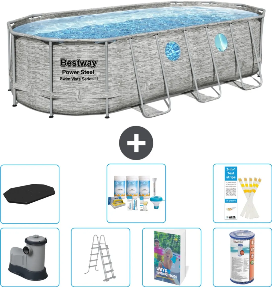 Bestway Ovaal Power Steel Swim Vista Zwembad 549x274cm
