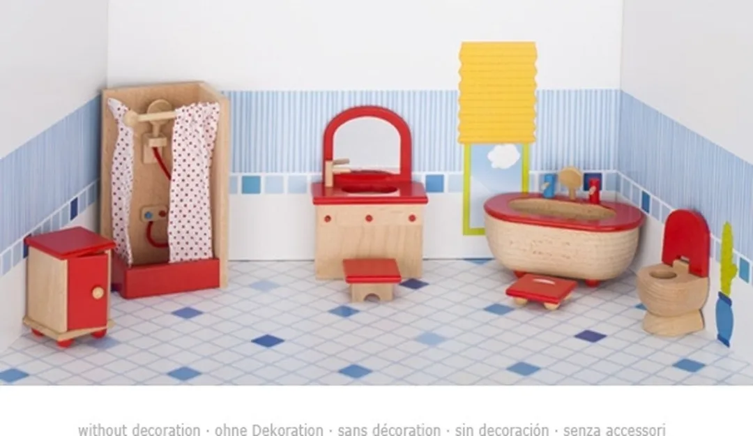 Goki Poppenhuismeubeltjes Badkamer 7-delig
