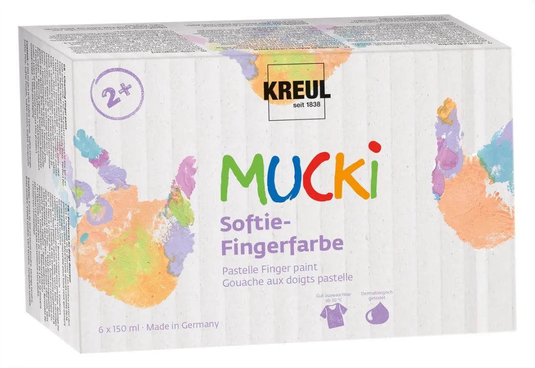 Kreul Mucki Softie Vingerverf Set 6x150ml - Multi - afbeelding 6 van 6