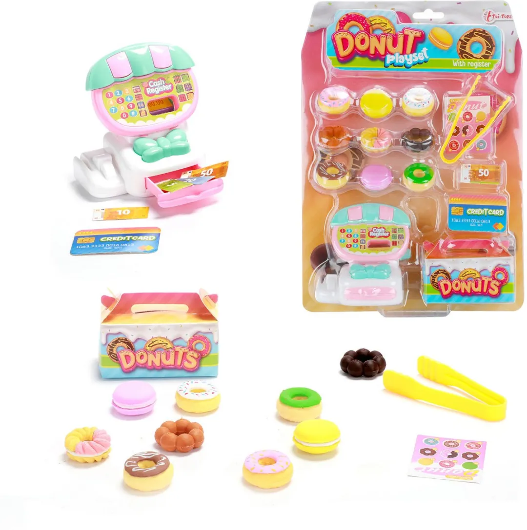 Toi-Toys Donut Speelset met Kassa en Tang - Multicolor