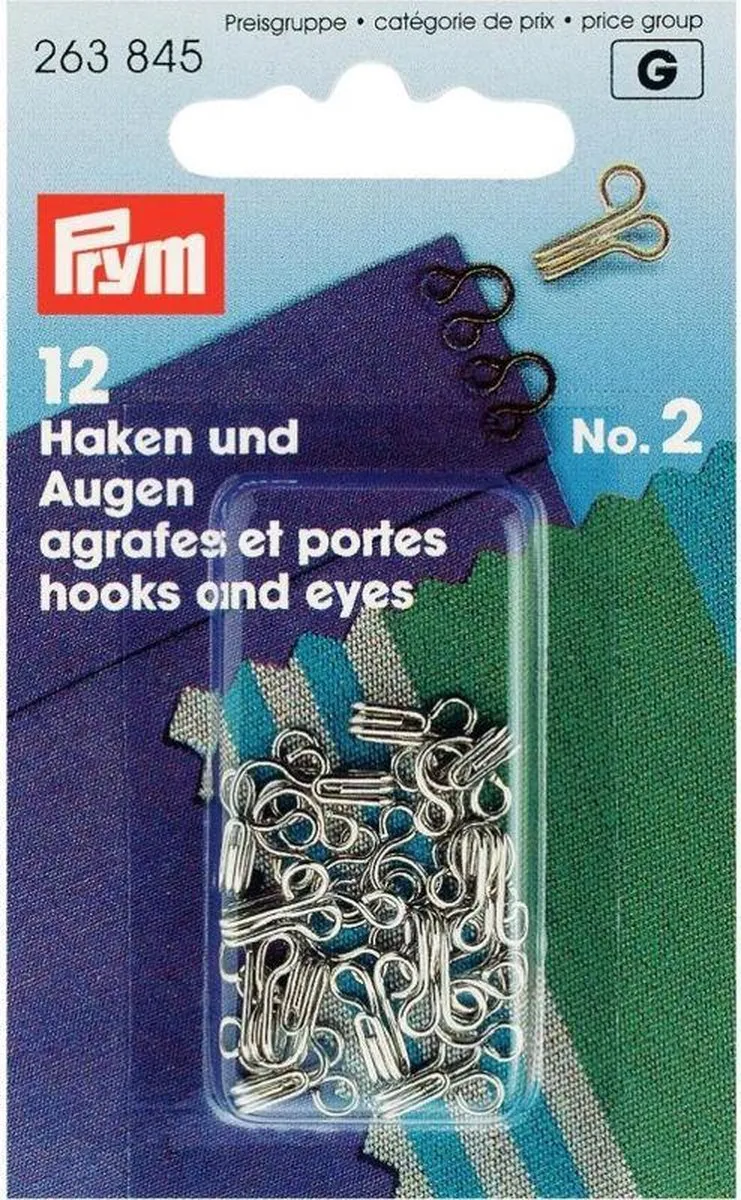 Prym Haken & Ogen 12 Stuks - 4mm Zilver