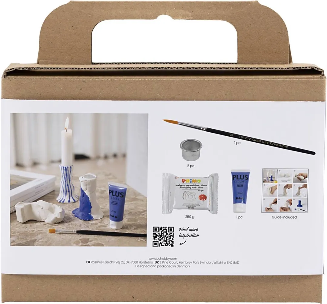 Creativ Company Mini Hobbyset Boetseren 2 Kandelaars - Multikleurig