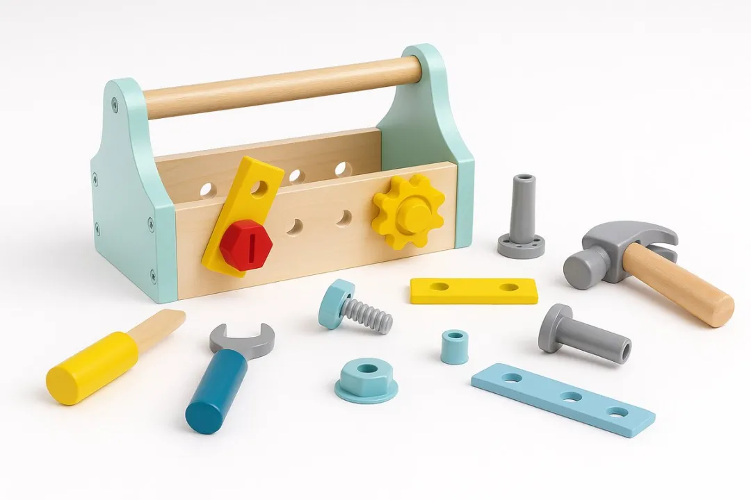 Tooky Toy Gereedschapskist Montessori Speelgoed 18-delig