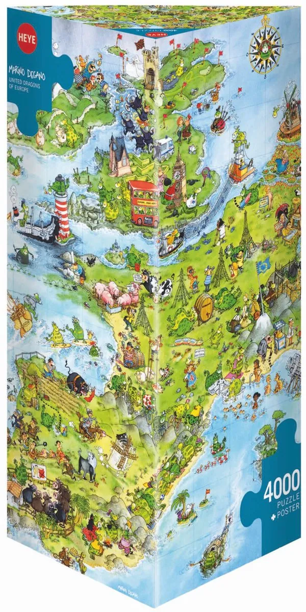 University Games United Dragons of Europe Legpuzzel 4000 Stukjes - Multicolor
